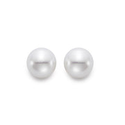 MASTOLONI 9- 9.5mm White Freshwater Pearl Stud Earrings in 14K White Gold